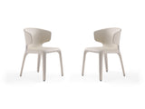 Conrad Leather Dining Chair in Cream (set of 2) - Ornate Home