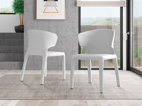 Conrad Leather Dining Chair in Cream (set of 2) - Ornate Home