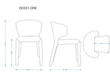 Conrad Leather Dining Chair in Cream (set of 2) - Ornate Home