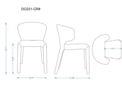Conrad Leather Dining Chair in Cream (set of 2) - Ornate Home
