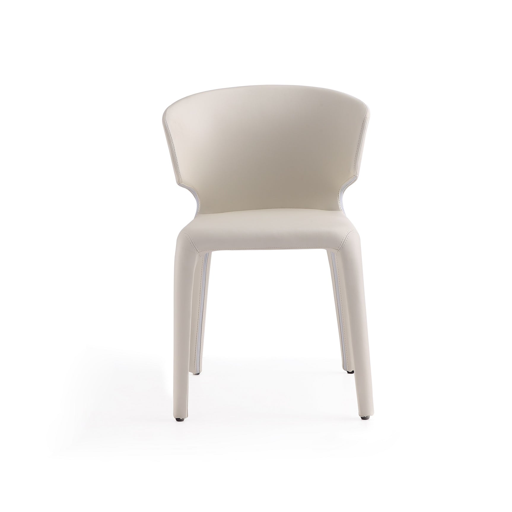 Conrad Leather Dining Chair in Cream (set of 2) - Ornate Home