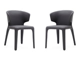 Conrad Leather Dining Chair in Grey (set of 2) - Ornate Home