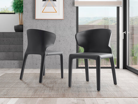 Conrad Leather Dining Chair in Grey (set of 2) - Ornate Home