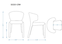 Conrad Leather Dining Chair in Grey (set of 2) - Ornate Home