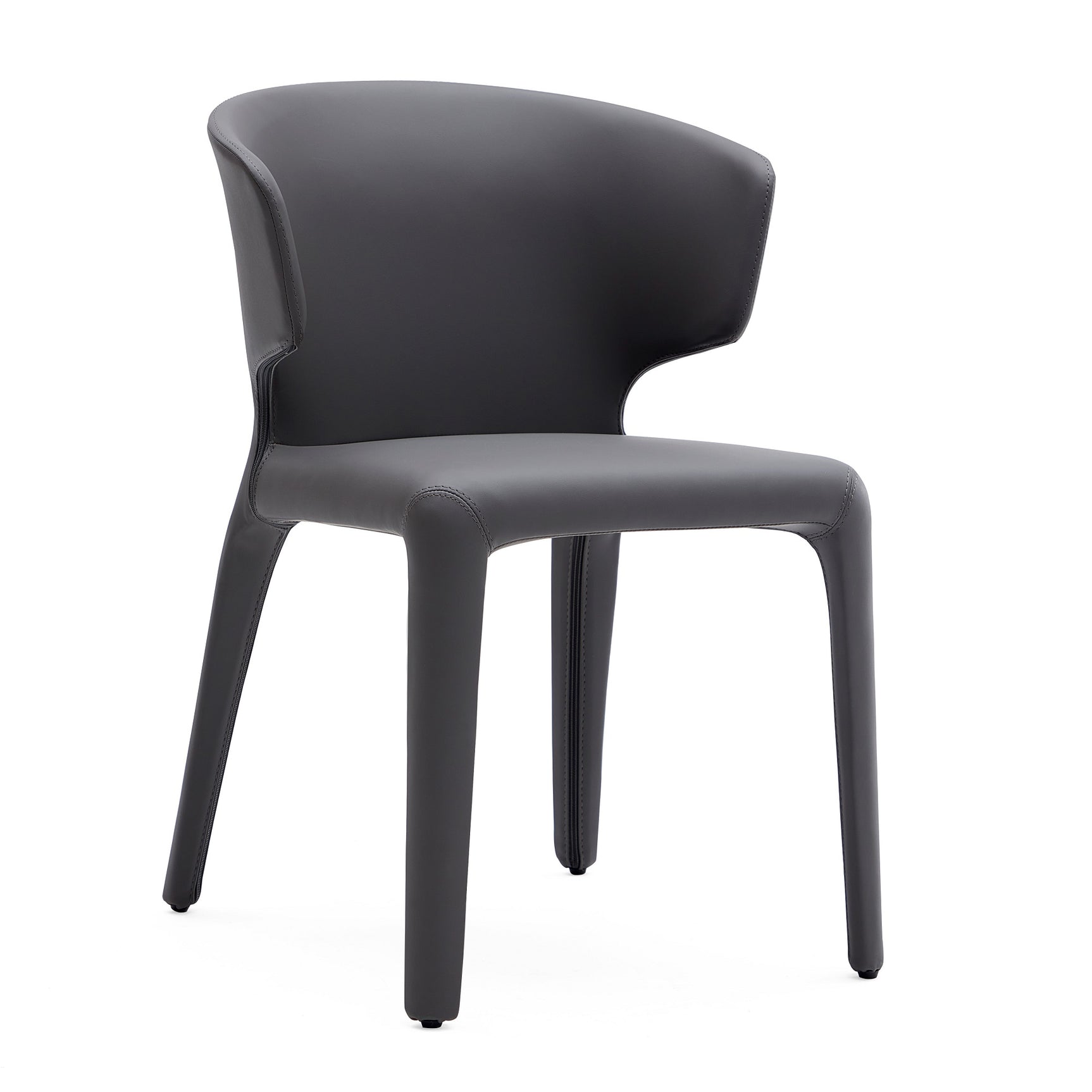 Conrad Leather Dining Chair in Grey (set of 2) - Ornate Home
