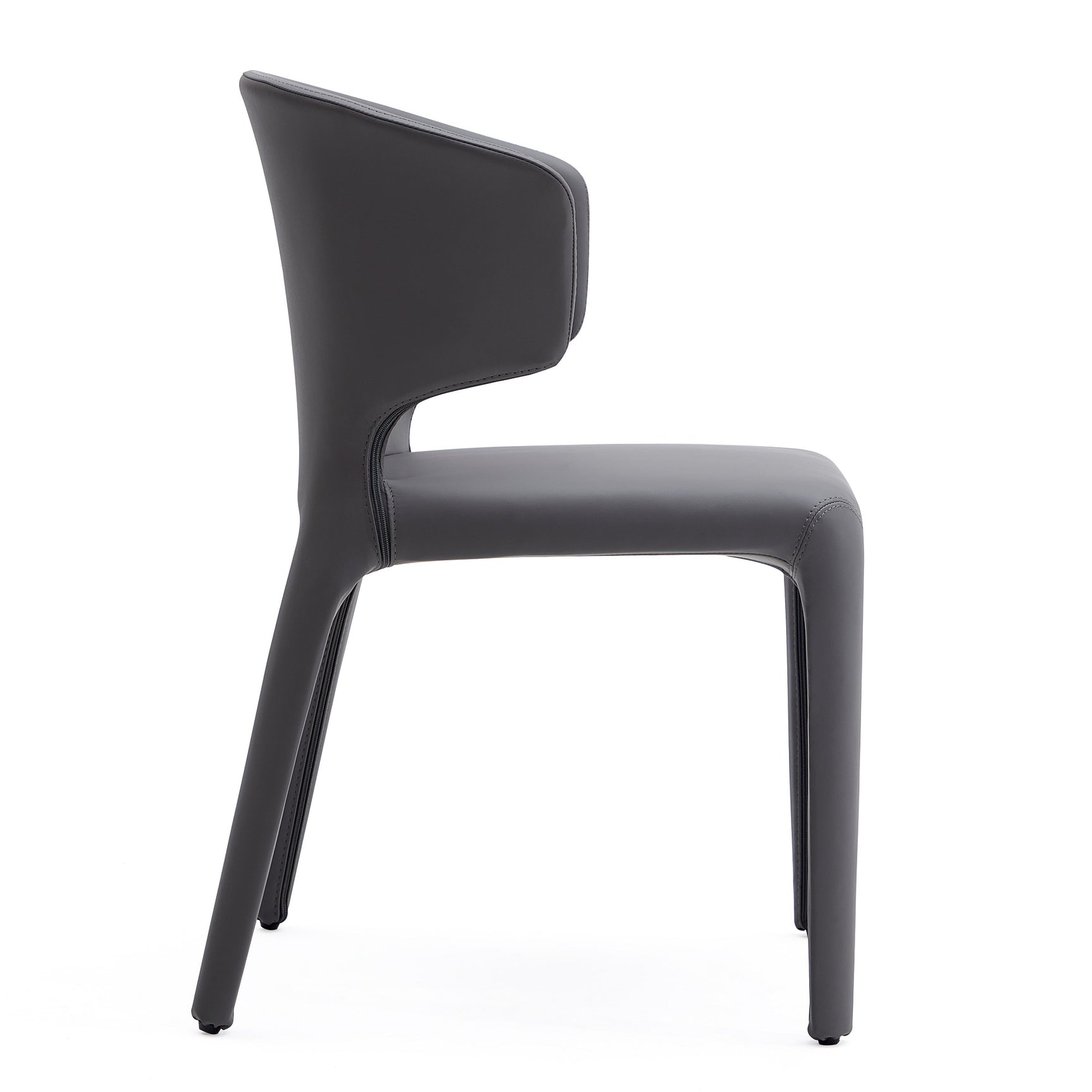 Conrad Leather Dining Chair in Grey (set of 2) - Ornate Home