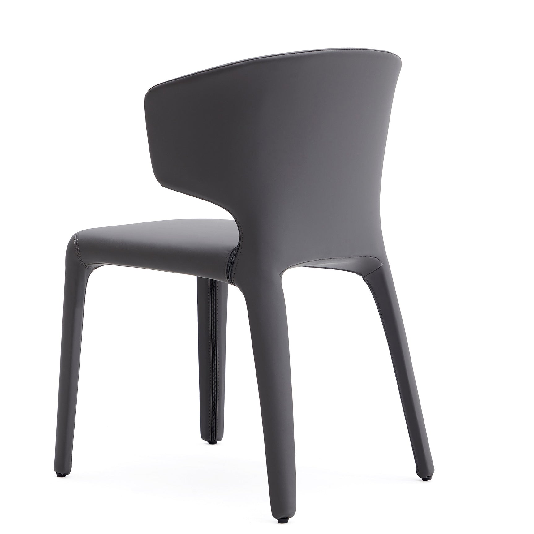 Conrad Leather Dining Chair in Grey (set of 2) - Ornate Home