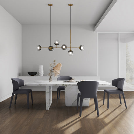 Conrad Leather Dining Chair in Grey (set of 2) - Ornate Home