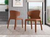 Conrad Leather Dining Chair in Saddle (set of 2) - Ornate Home