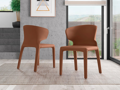 Conrad Leather Dining Chair in Saddle (set of 2) - Ornate Home