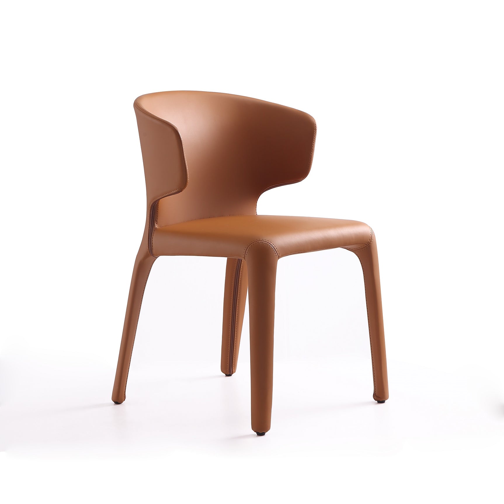 Conrad Leather Dining Chair in Saddle (set of 2) - Ornate Home