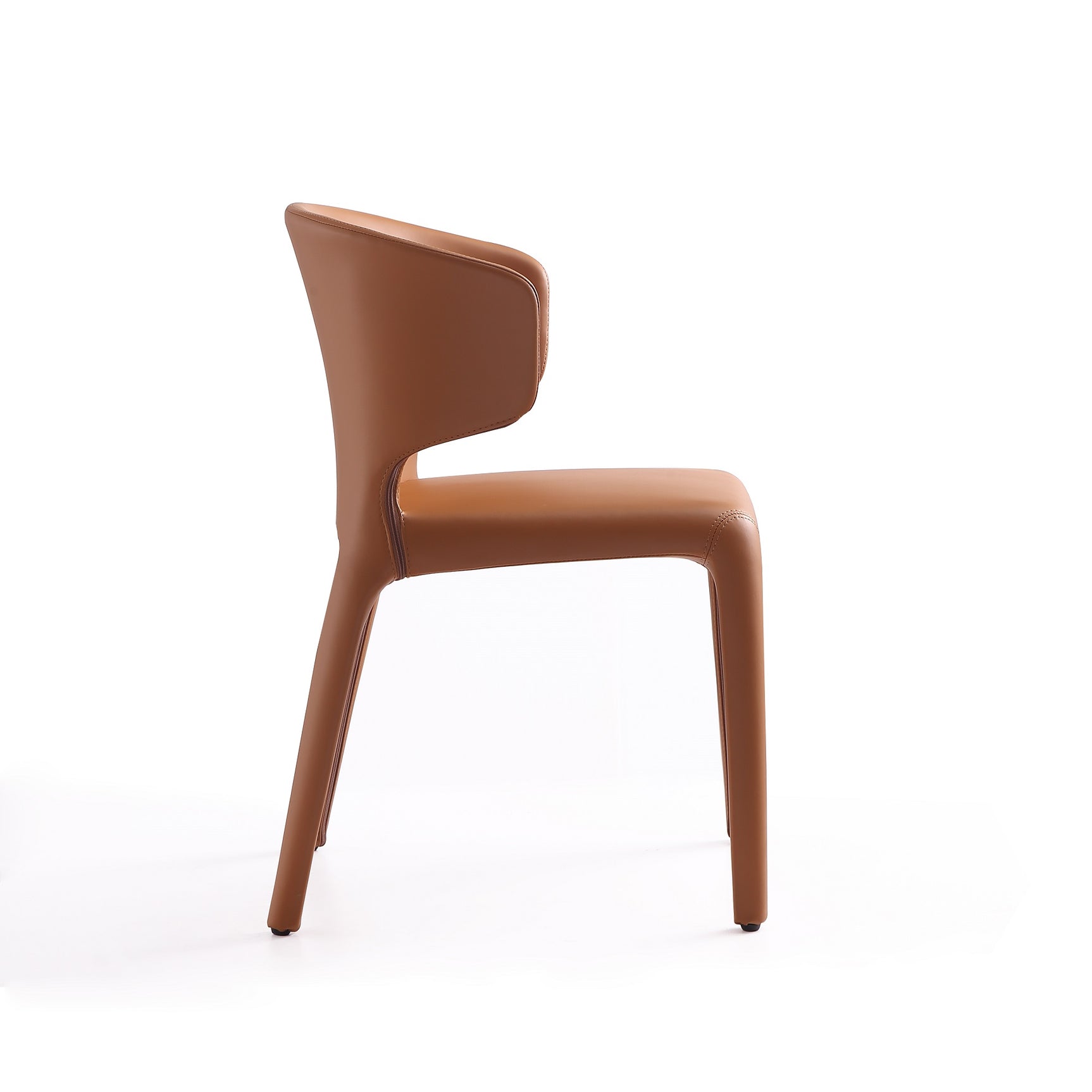 Conrad Leather Dining Chair in Saddle (set of 2) - Ornate Home