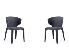 Conrad Woven Tweed Dining Chair in Black (set of 2) - Ornate Home