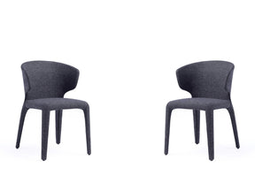 Conrad Woven Tweed Dining Chair in Black (set of 2) - Ornate Home