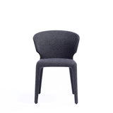 Conrad Woven Tweed Dining Chair in Black (set of 2) - Ornate Home