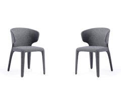 Conrad Woven Tweed Dining Chair in Grey (set of 2) - Ornate Home