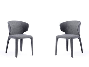 Conrad Woven Tweed Dining Chair in Grey (set of 2) - Ornate Home