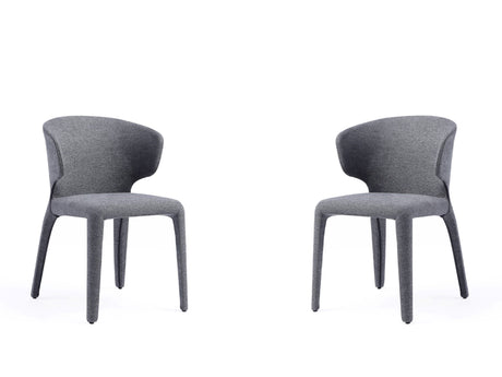 Conrad Woven Tweed Dining Chair in Grey (set of 2) - Ornate Home