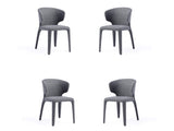 Conrad Woven Tweed Dining Chair in Grey (set of 4) - Ornate Home