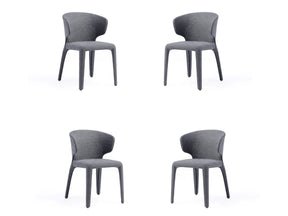 Conrad Woven Tweed Dining Chair in Grey (set of 4) - Ornate Home