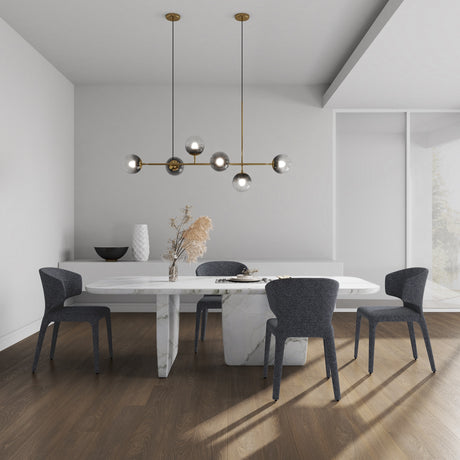 Conrad Woven Tweed Dining Chair in Grey (set of 4) - Ornate Home