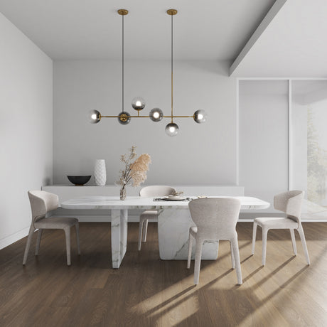 Conrad Woven Tweed Dining Chair in Wheat (set of 2) - Ornate Home