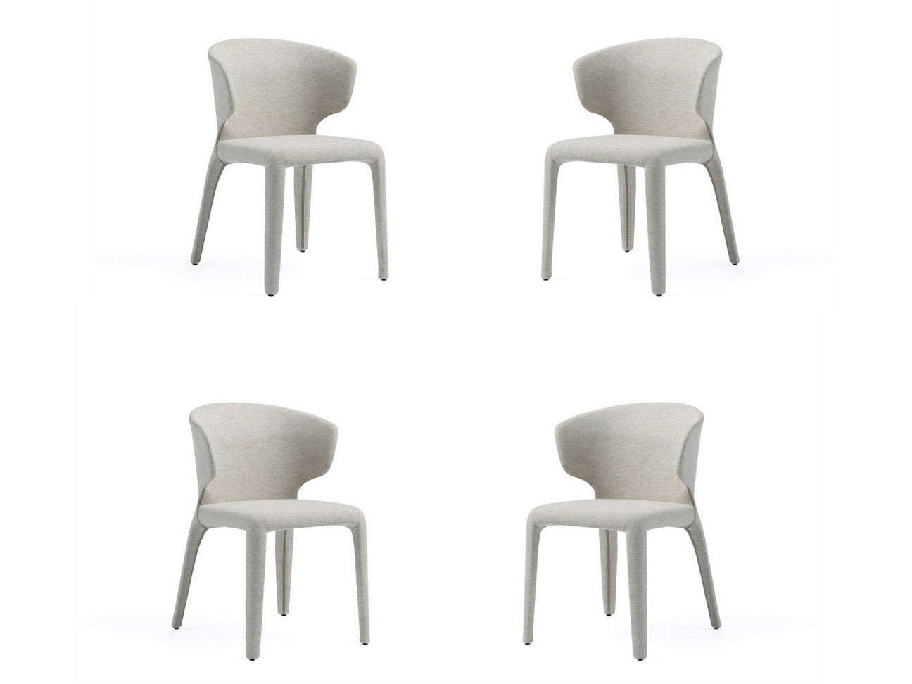 Conrad Woven Tweed Dining Chair in Wheat (set of 4) - Ornate Home