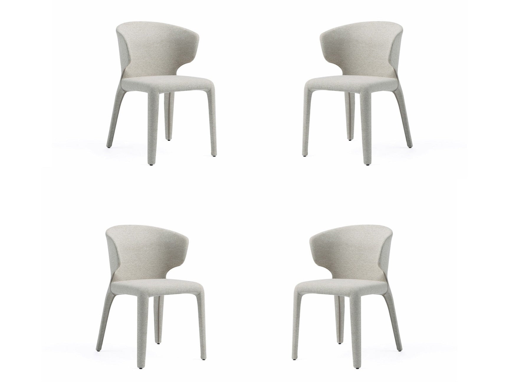 Conrad Woven Tweed Dining Chair in Wheat (set of 4) - Ornate Home