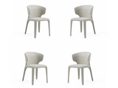 Conrad Woven Tweed Dining Chair in Wheat (set of 4) - Ornate Home
