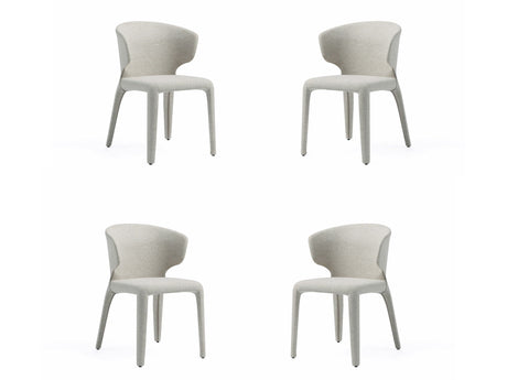 Conrad Woven Tweed Dining Chair in Wheat (set of 4) - Ornate Home