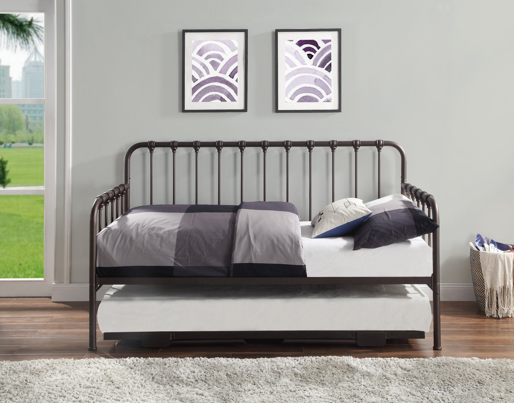 Constance Dark Bronze Daybed with Lift-Up Trundle - Ornate Home