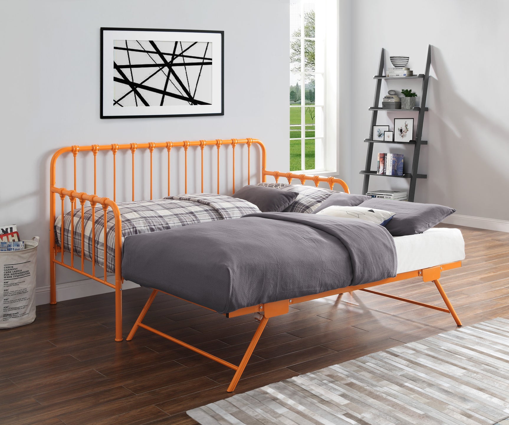 Constance Orange Daybed with Lift-Up Trundle - Ornate Home