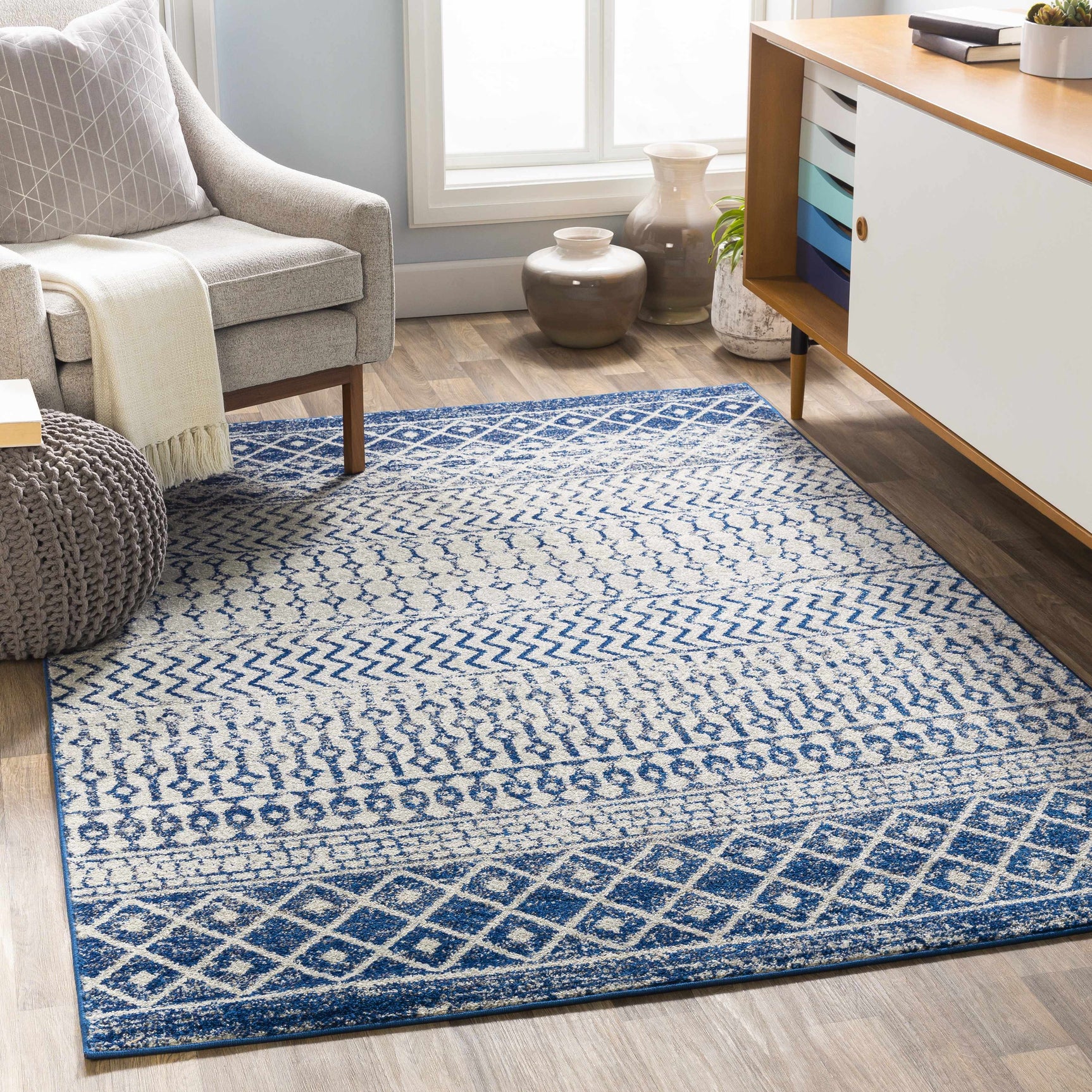 Constantin Blue Area Rug - Clearance - Ornate Home