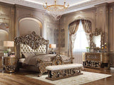 Constantine Brown & Gold Eastern King Bed - Ornate Home