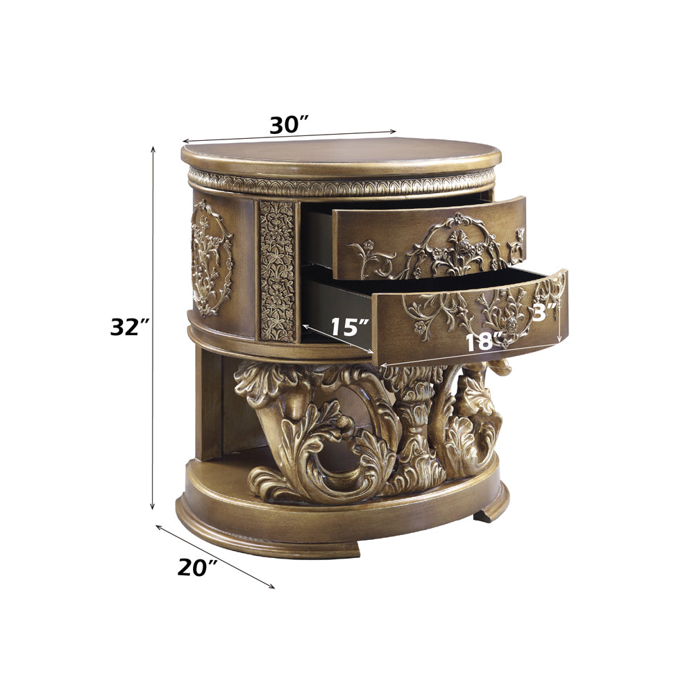 Constantine Brown & Gold Finish Nightstand - Ornate Home