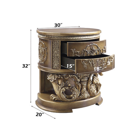 Constantine Brown & Gold Finish Nightstand - Ornate Home