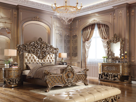 Constantine Brown & Gold Finish Nightstand - Ornate Home