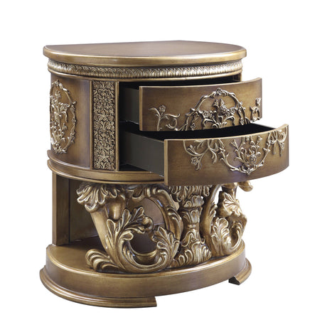 Constantine Brown & Gold Finish Nightstand - Ornate Home