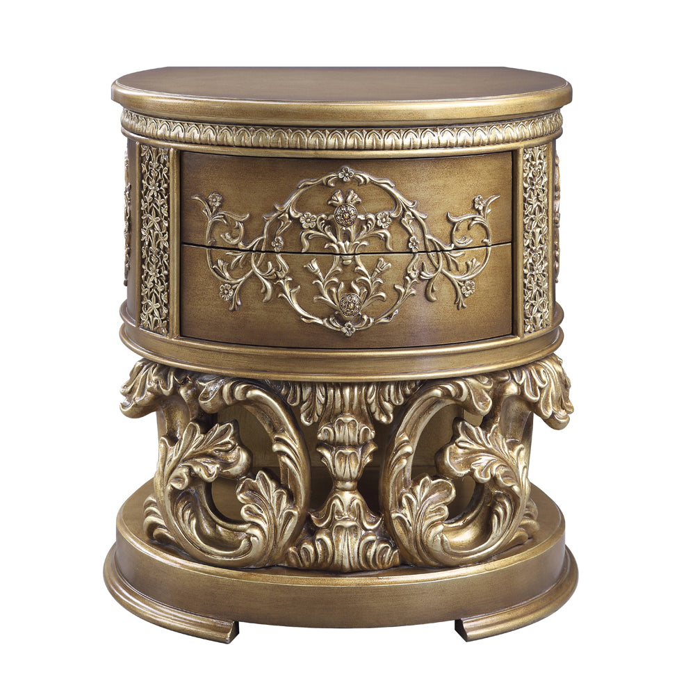 Constantine Brown & Gold Finish Nightstand - Ornate Home