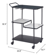 Constanza Black Bar Cart - Ornate Home