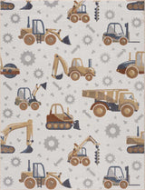 Construction Washable Kids Area Rug - Ornate Home
