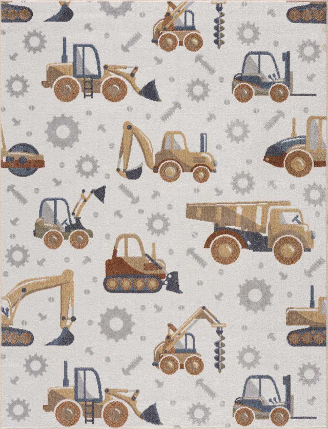 Construction Washable Kids Area Rug - Ornate Home