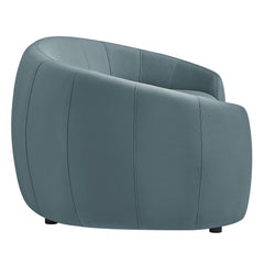 Contessa Cadet Blue Curved Performance Velvet Sofa - Ornate Home