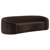 Contessa Chocolate Brown Curved Performance Velvet Sofa - Ornate Home