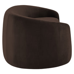Contessa Chocolate Brown Curved Performance Velvet Sofa - Ornate Home