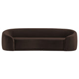 Contessa Chocolate Brown Curved Performance Velvet Sofa - Ornate Home