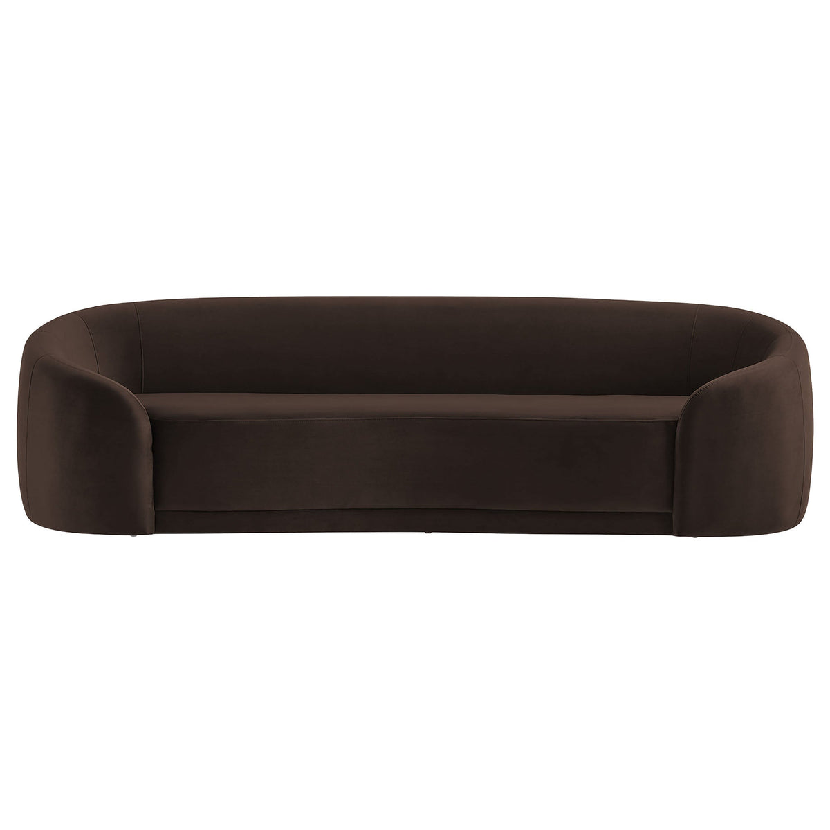 Contessa Chocolate Brown Curved Performance Velvet Sofa - Ornate Home