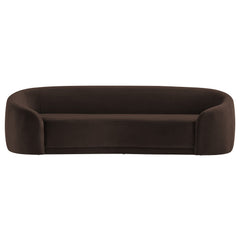 Contessa Chocolate Brown Curved Performance Velvet Sofa - Ornate Home