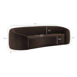 Contessa Chocolate Brown Curved Performance Velvet Sofa - Ornate Home