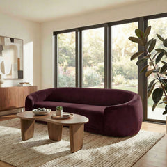 Contessa Mulberry Curved Performance Velvet Sofa - Ornate Home